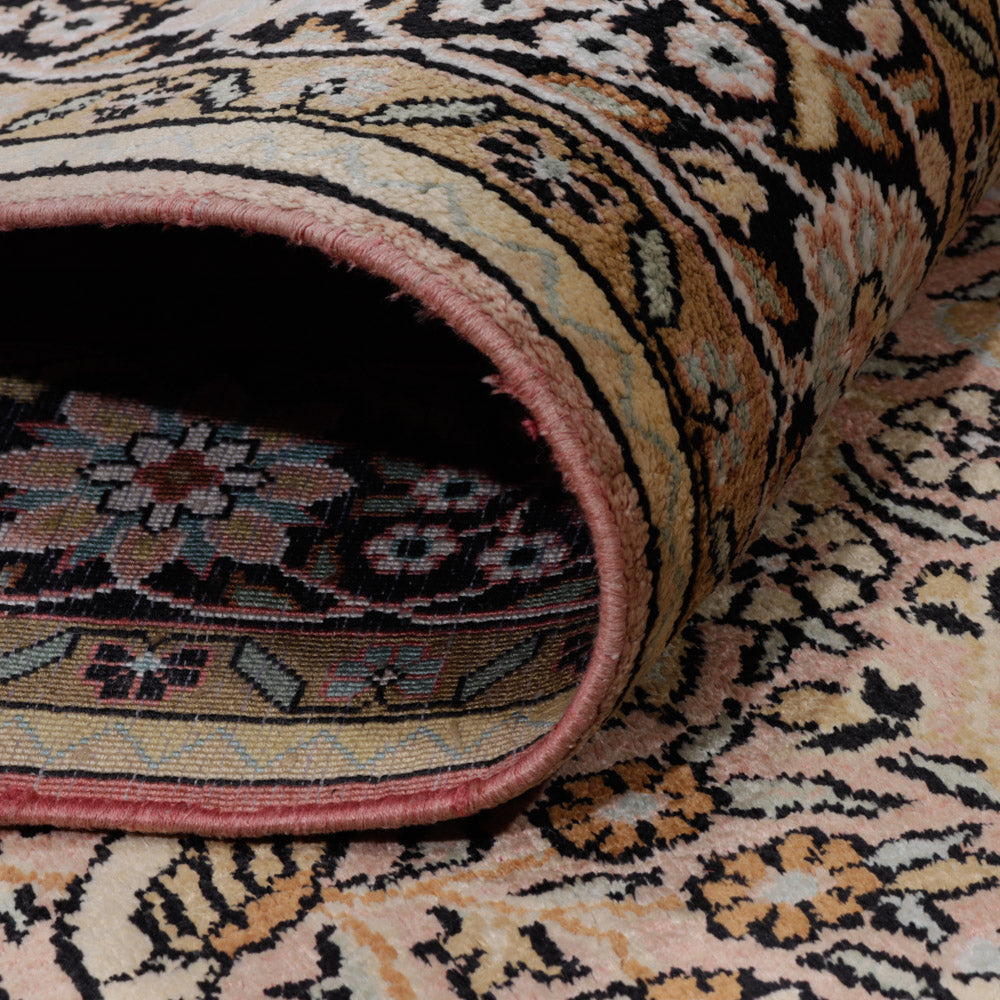 Tapis en soie - Soie du Cachemire - 188 x 126 cm - beige foncé