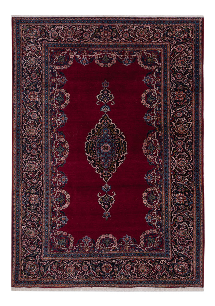 Tapis persan - Keshan - 198 x 126 cm - rouge foncé