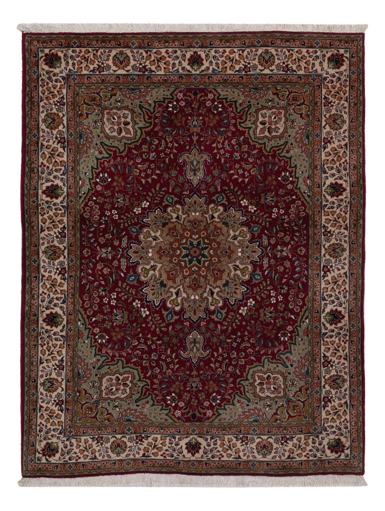 Tapis persan - Tabriz - 195 x 147 cm - rouge vin