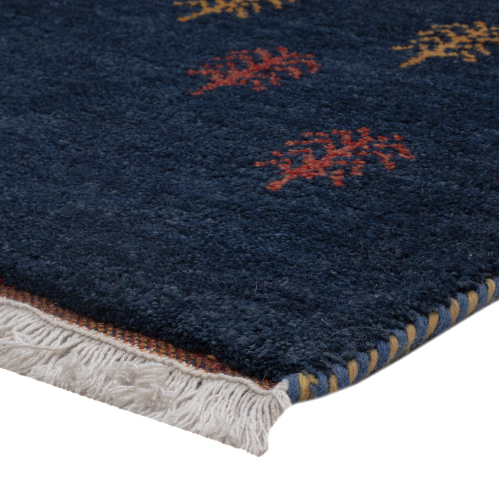Tapis Gabbeh - Persan - 186 x 124 cm - bleu foncé