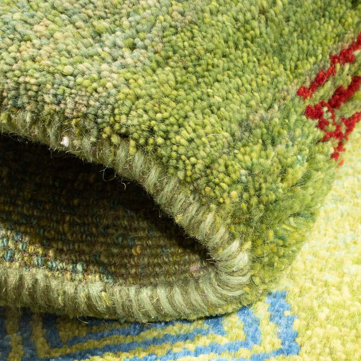 Tapis Gabbeh - Persan - 88 x 57 cm - vert