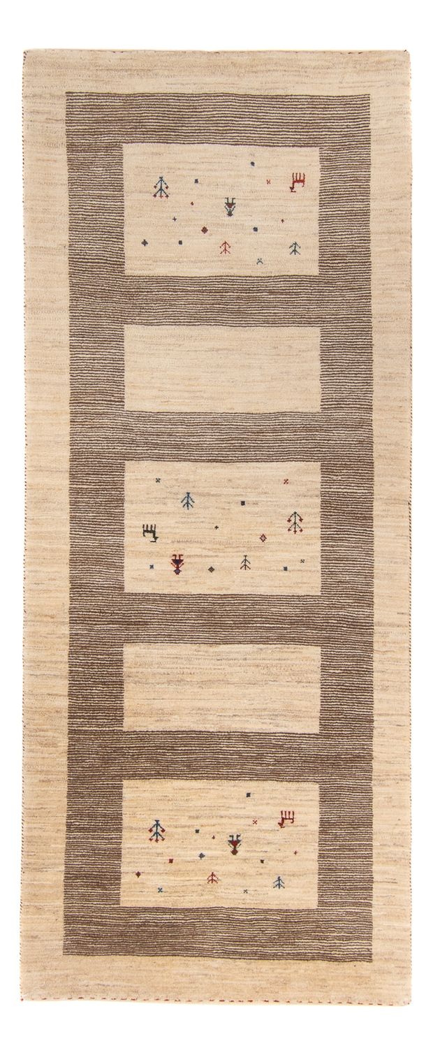 Tapis de couloir Tapis Gabbeh - Loribaft Persan - 209 x 83 cm - beige