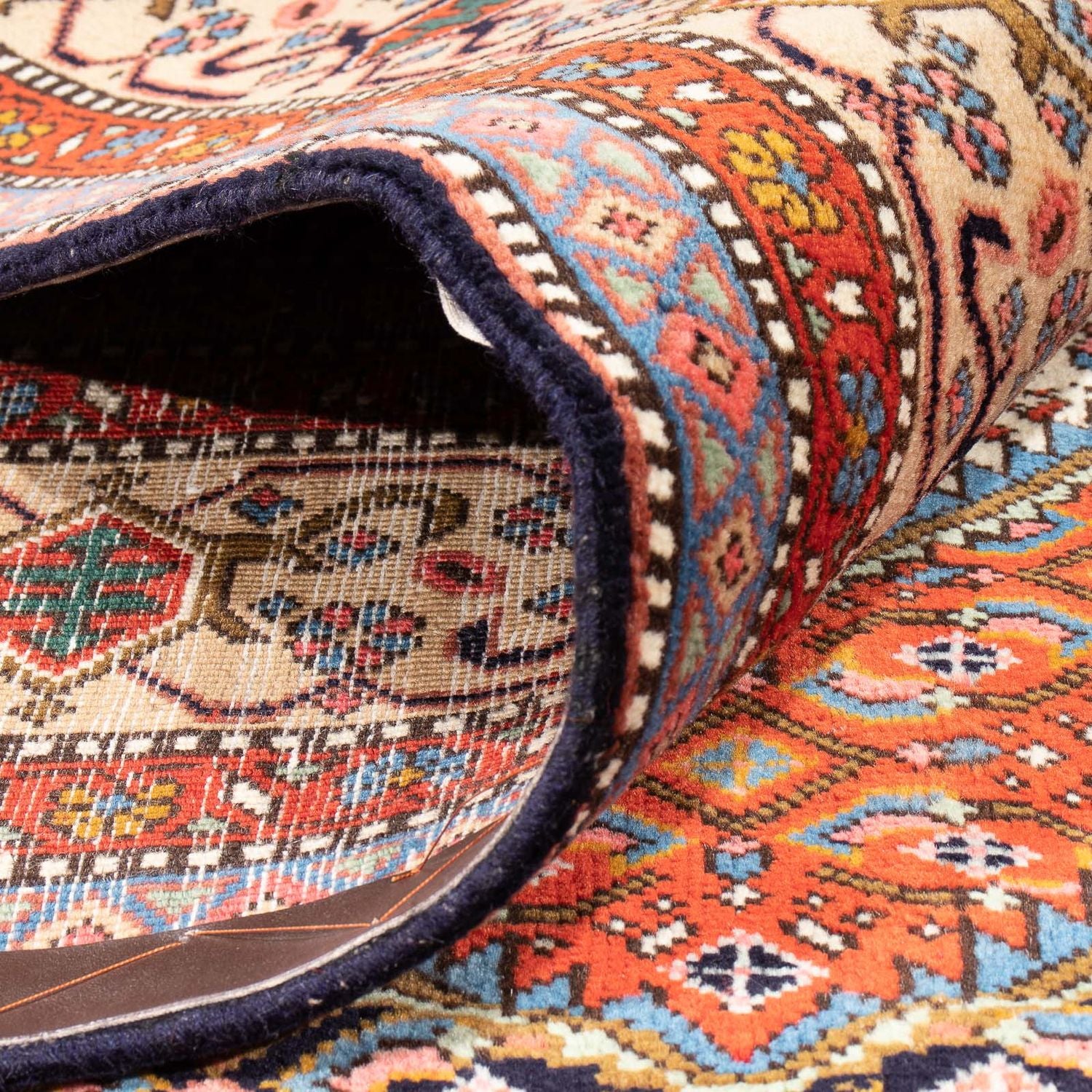 Tapis persan - Tabriz - 276 x 208 cm - bleu foncé