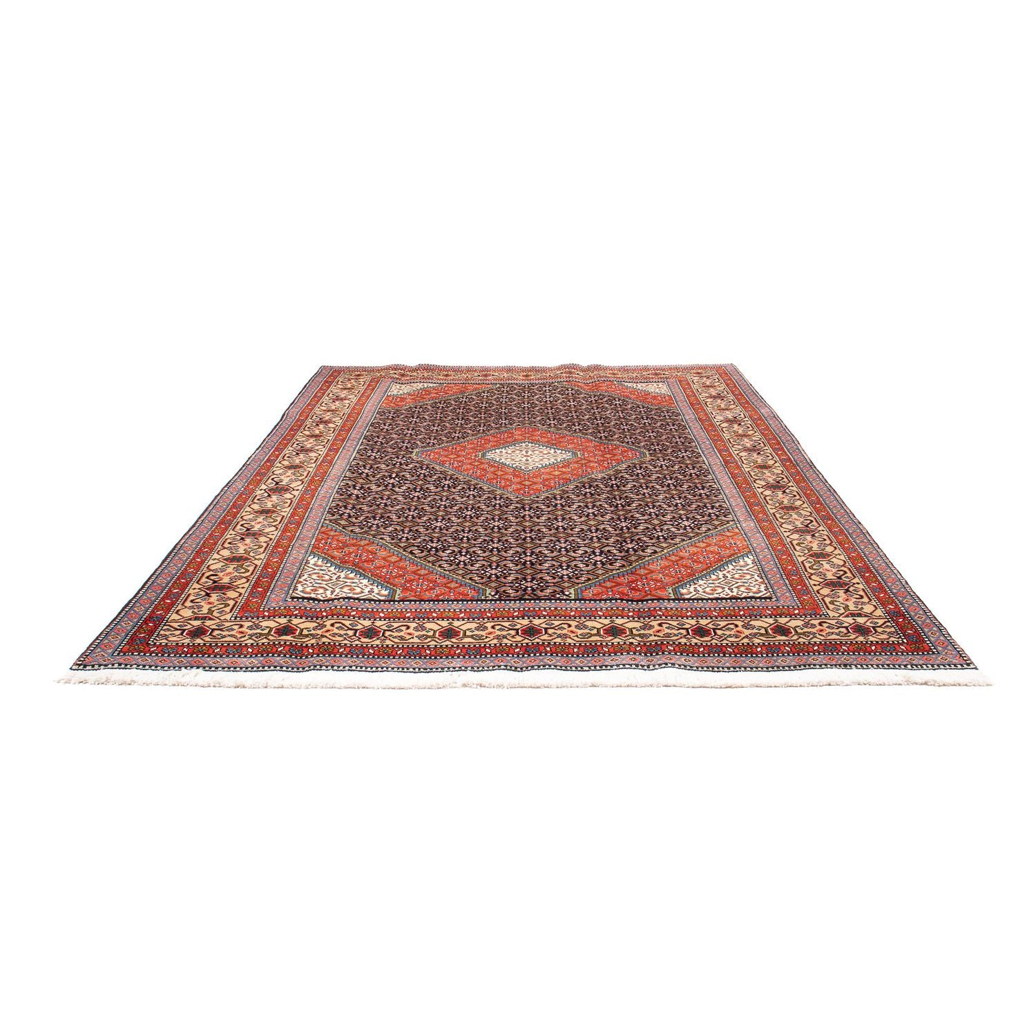 Tapis persan - Tabriz - 276 x 208 cm - bleu foncé