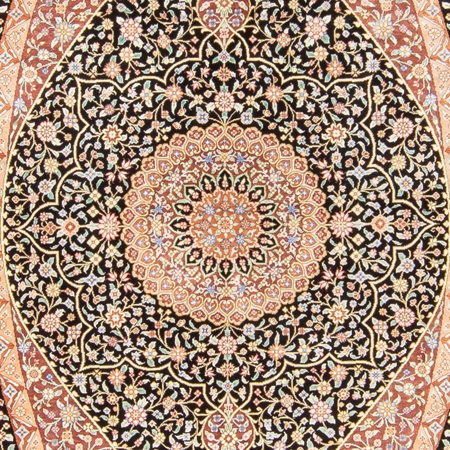 Tapis en soie - Ghom soie - Premium - 154 x 101 cm - bleu foncé