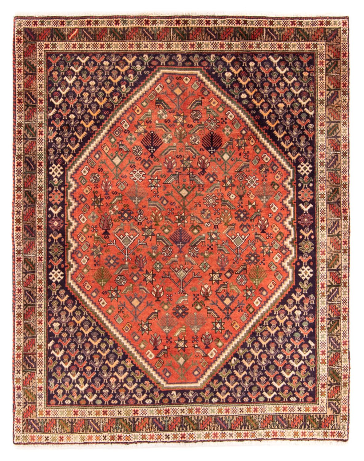 Tapis persan - Nomadic - 205 x 158 cm - orange