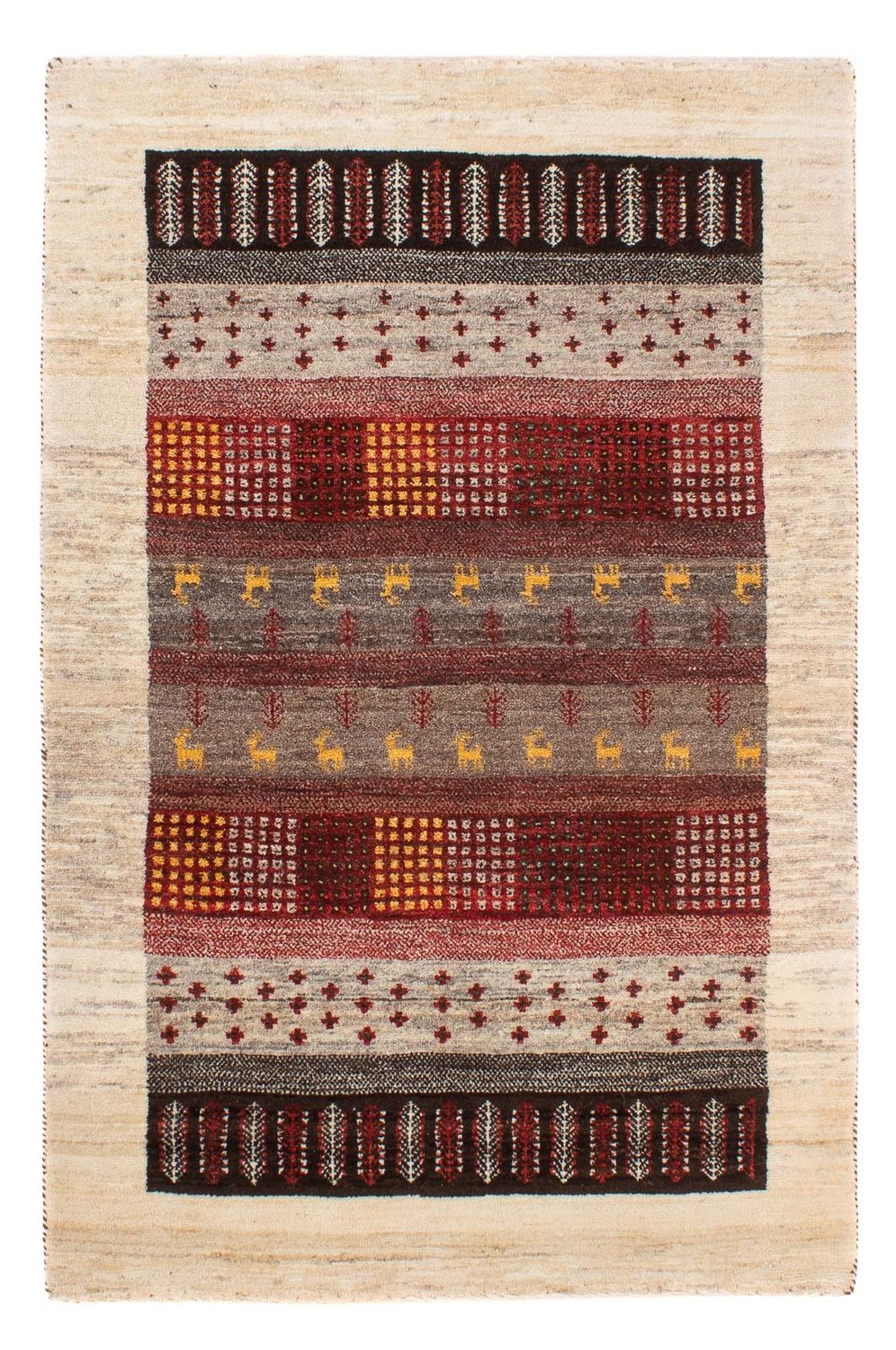 Tapis Gabbeh - Loribaft Persan - 128 x 84 cm - multicolore