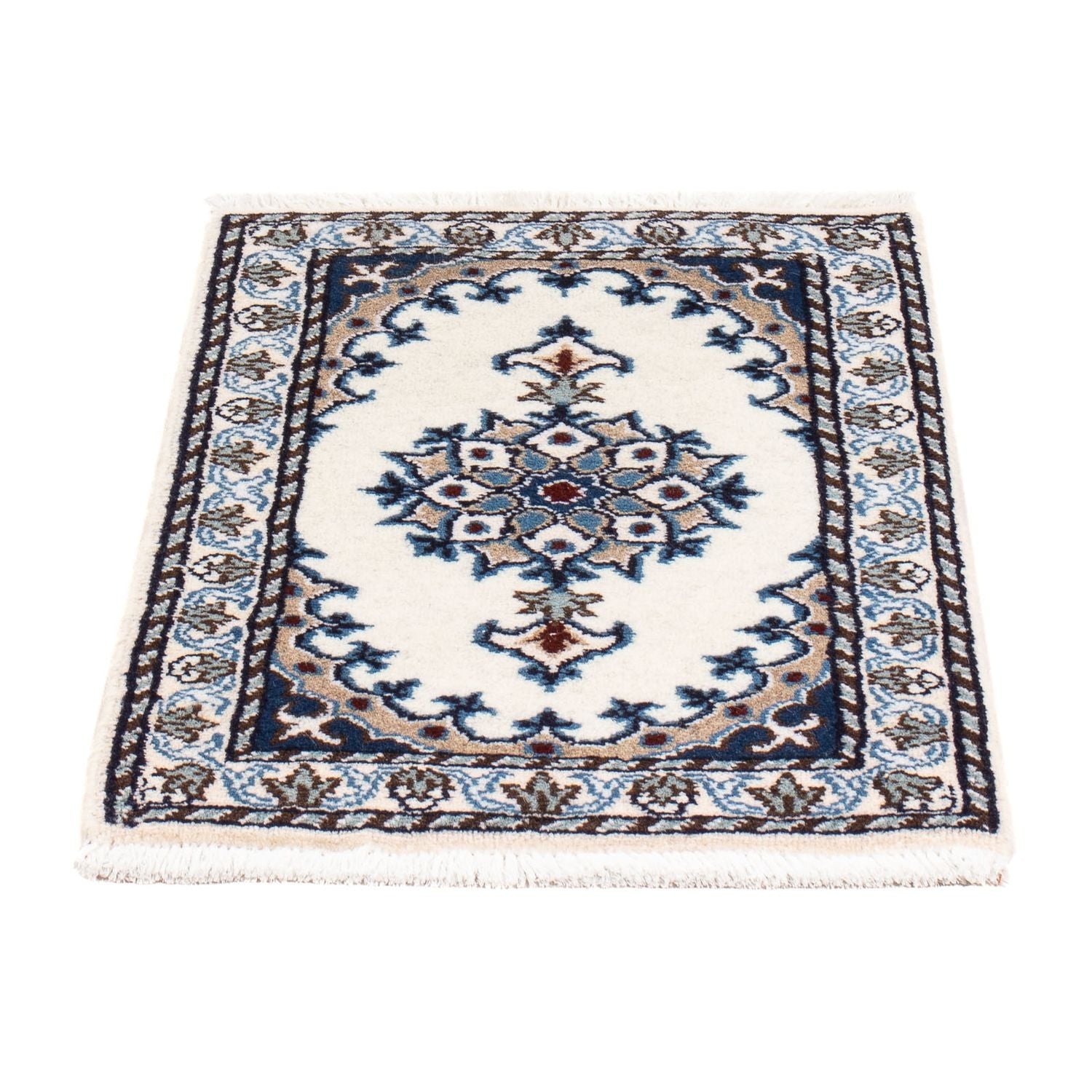 Tapis persan - Nain - 60 x 40 cm - crème