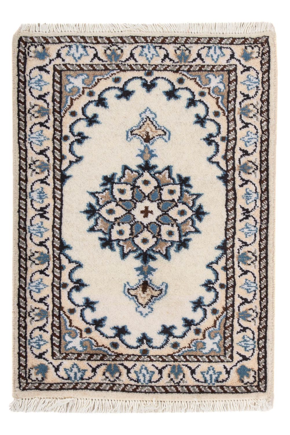 Tapis persan - Nain - 60 x 40 cm - crème