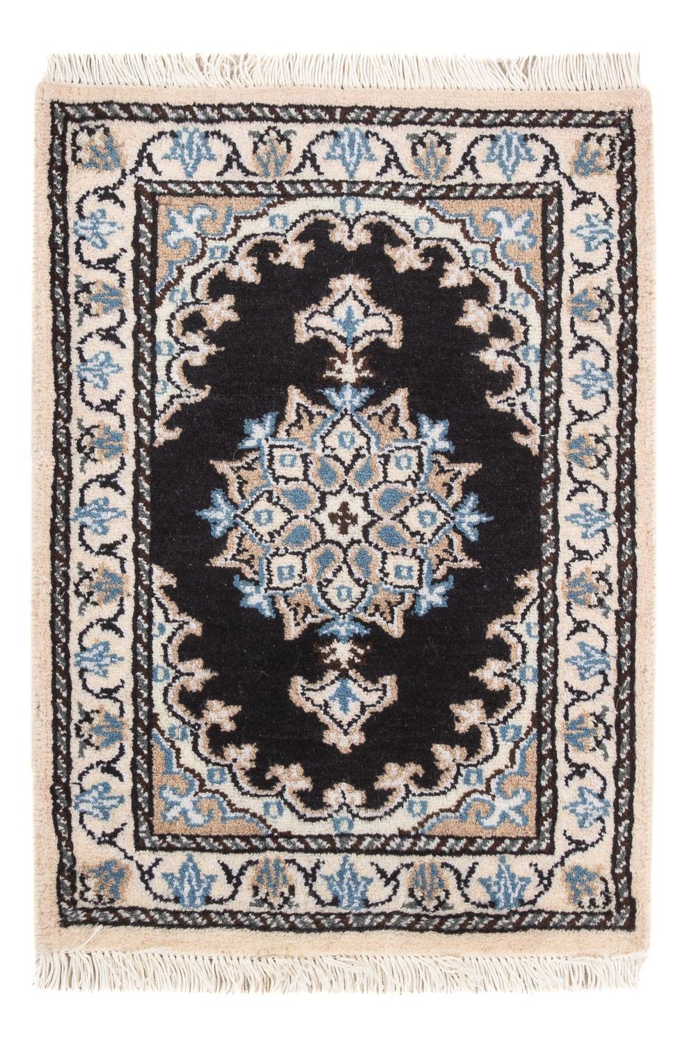 Tapis persan - Nain - 60 x 40 cm - bleu foncé