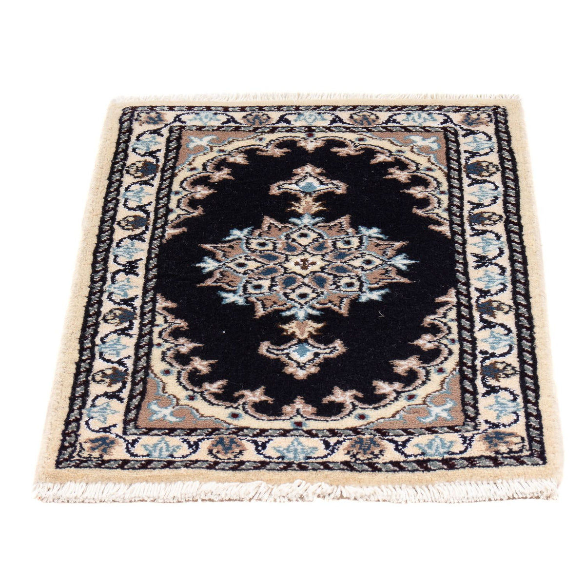 Tapis persan - Nain - 60 x 40 cm - bleu foncé