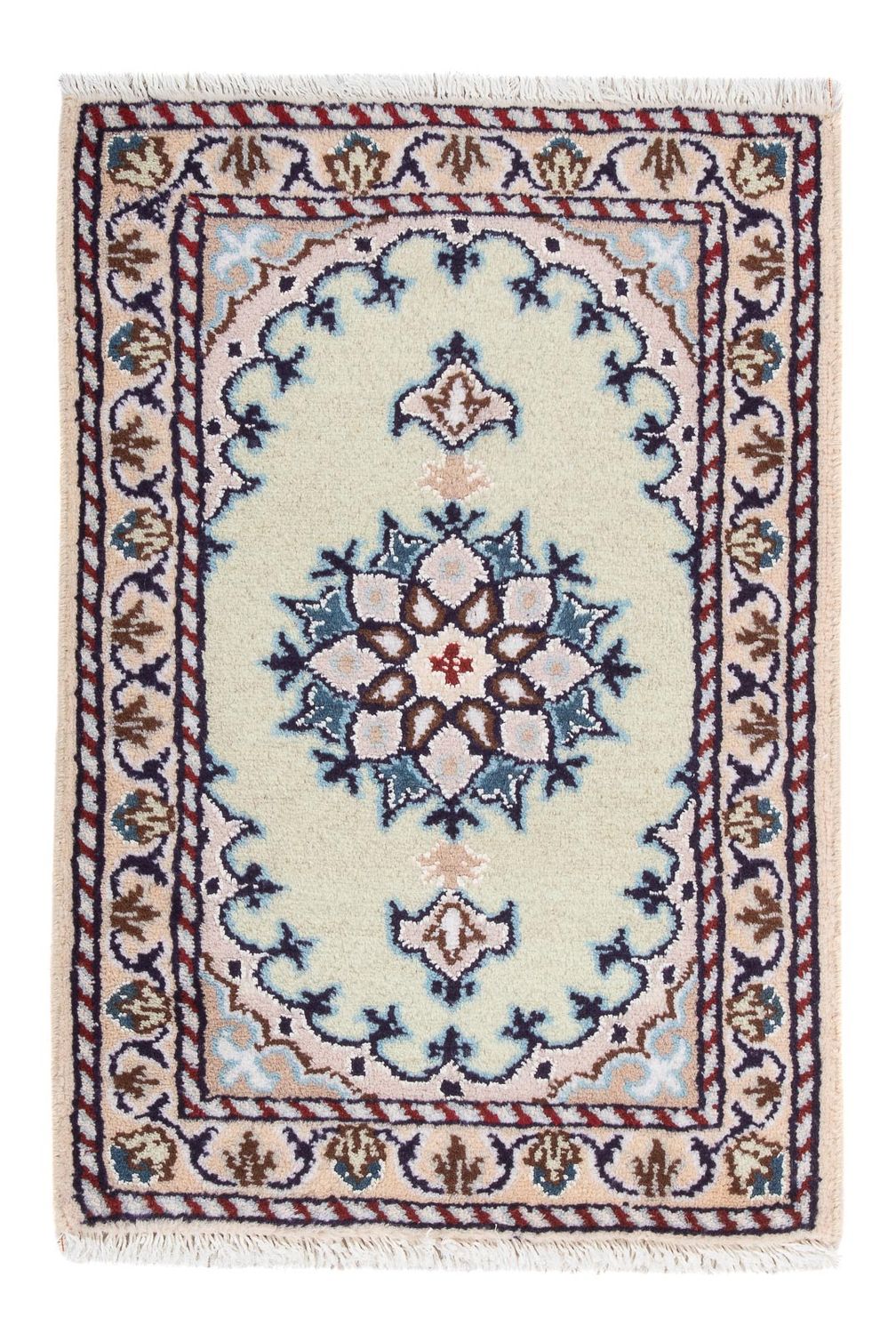 Tapis persan - Nain - 60 x 40 cm - crème