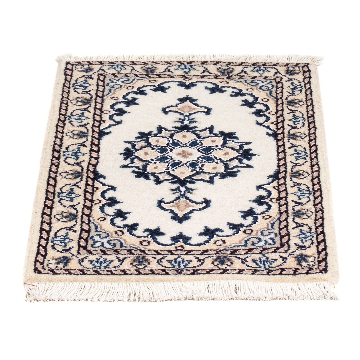 Tapis persan - Nain - 60 x 40 cm - crème