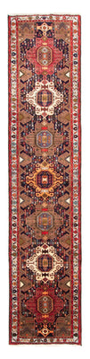 Tapis de couloir Tapis persan - Nomadic - 385 x 85 cm - bleu foncé