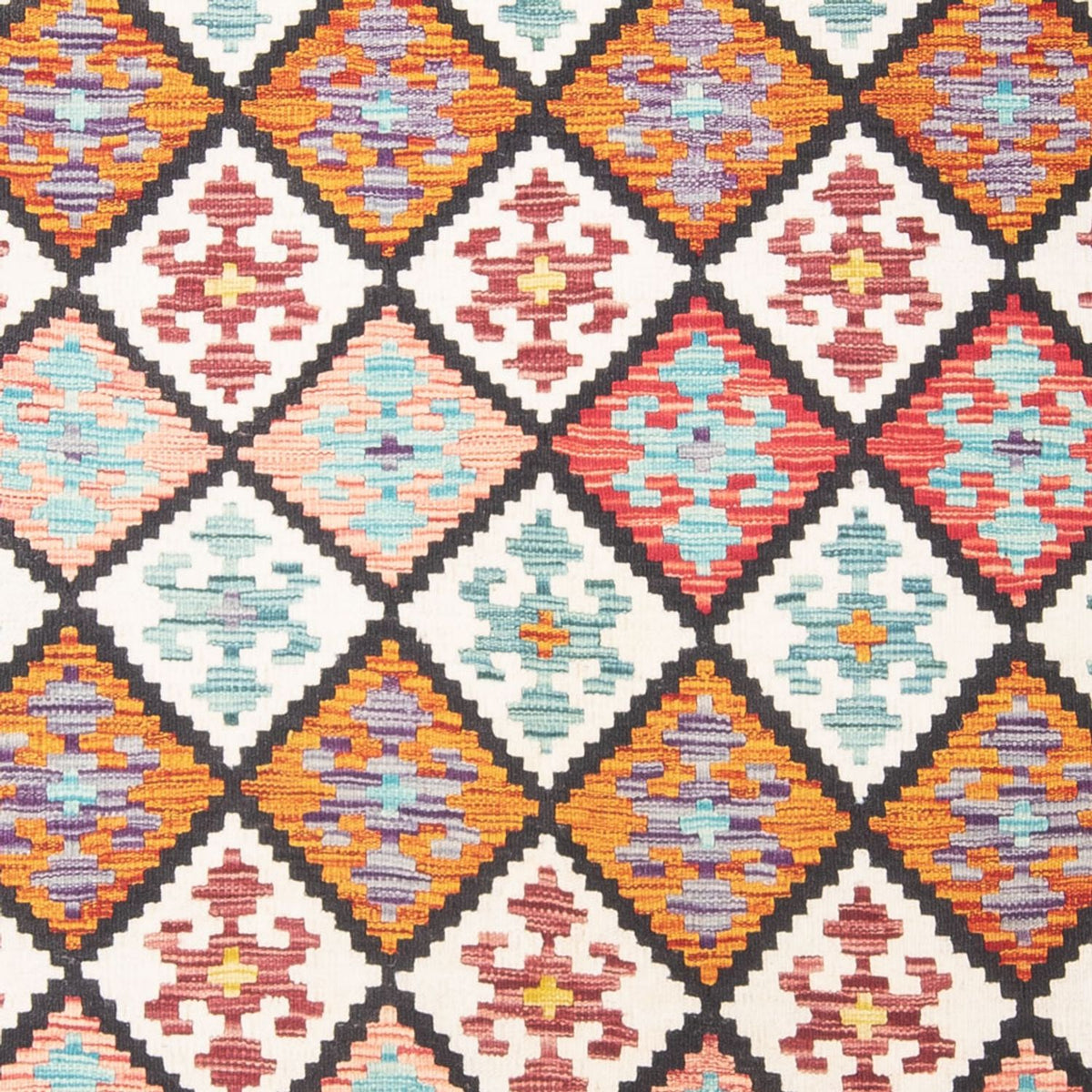 Tapis Kelim - Splash - 239 x 200 cm - multicolore