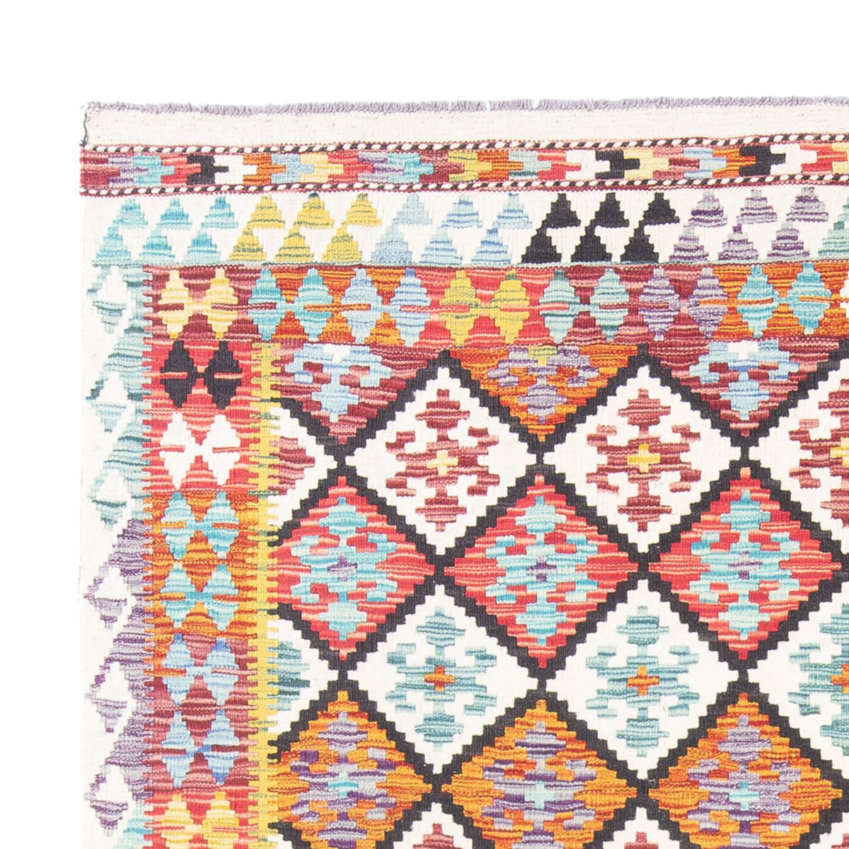 Tapis Kelim - Splash - 239 x 200 cm - multicolore