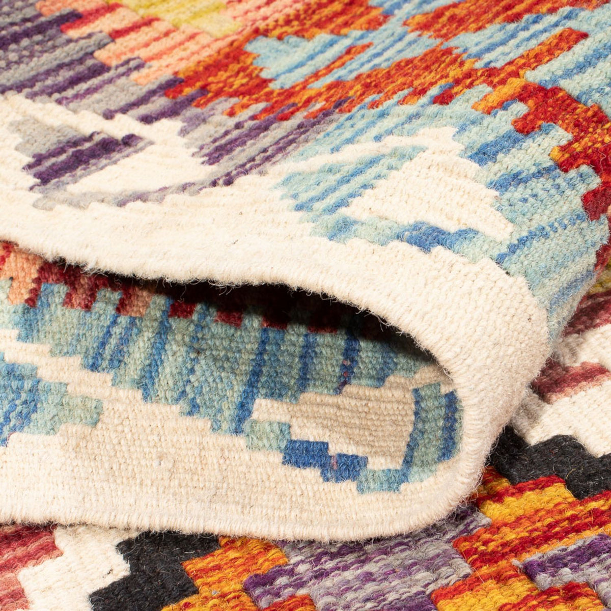 Tapis Kelim - Splash - 239 x 200 cm - multicolore