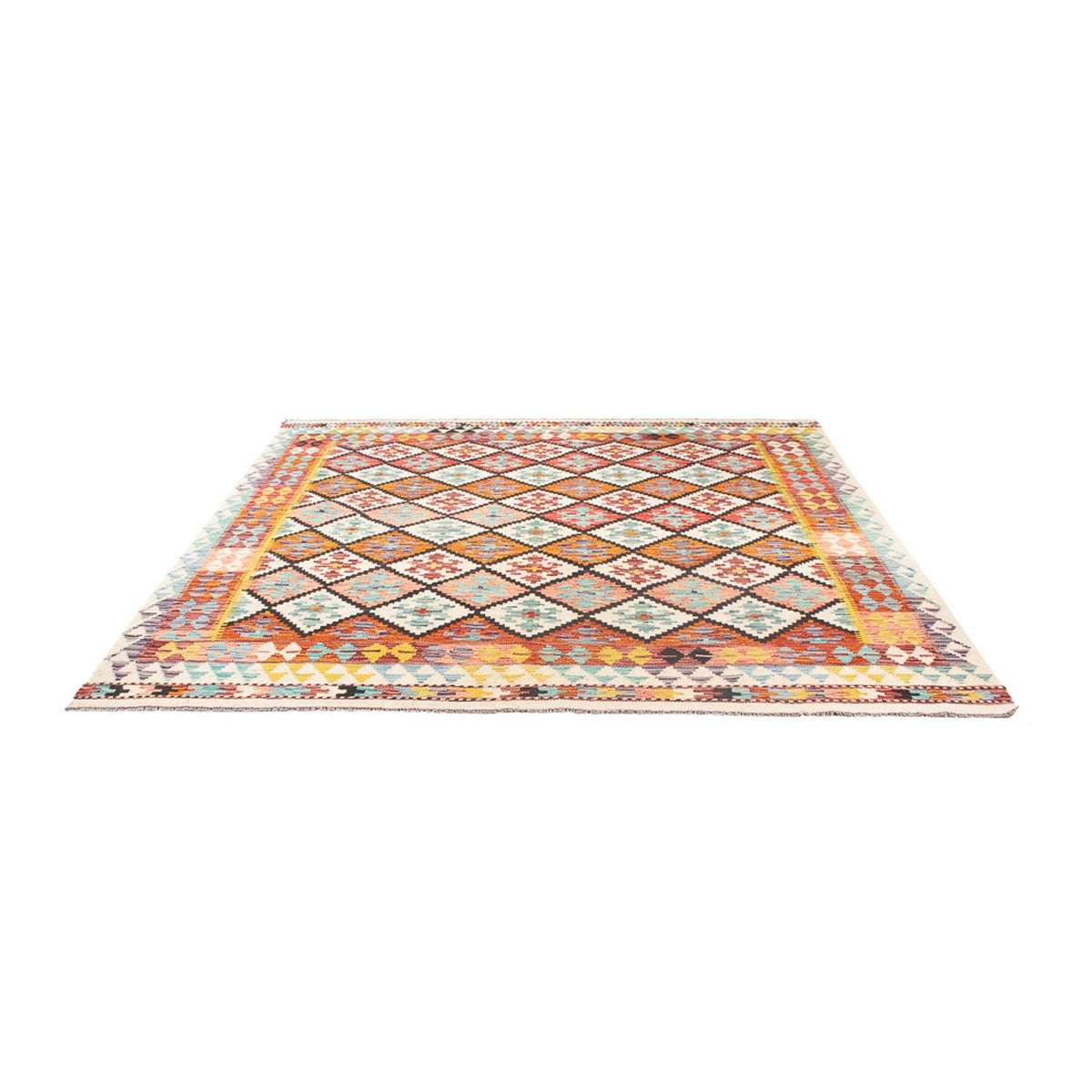 Tapis Kelim - Splash - 239 x 200 cm - multicolore