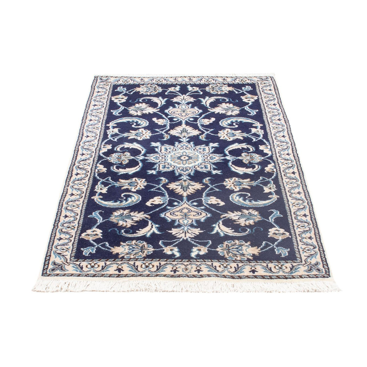 Tapis persan - Nain - 137 x 71 cm - bleu foncé
