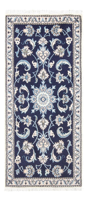 Tapis persan - Nain - 134 x 67 cm - bleu foncé