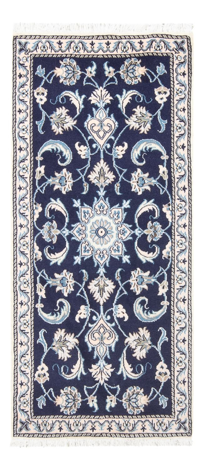 Tapis persan - Nain - 134 x 67 cm - bleu foncé