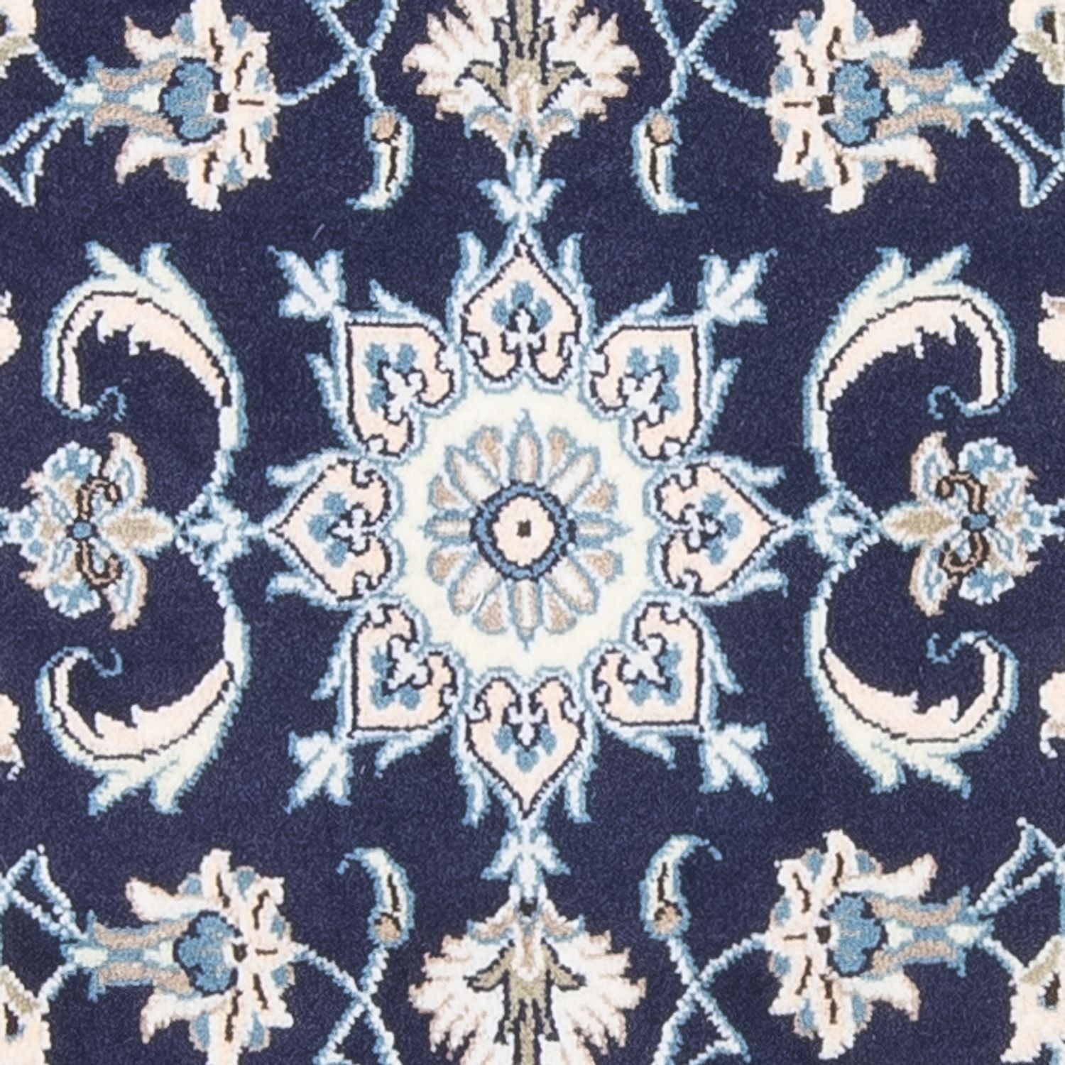 Tapis persan - Nain - 134 x 67 cm - bleu foncé