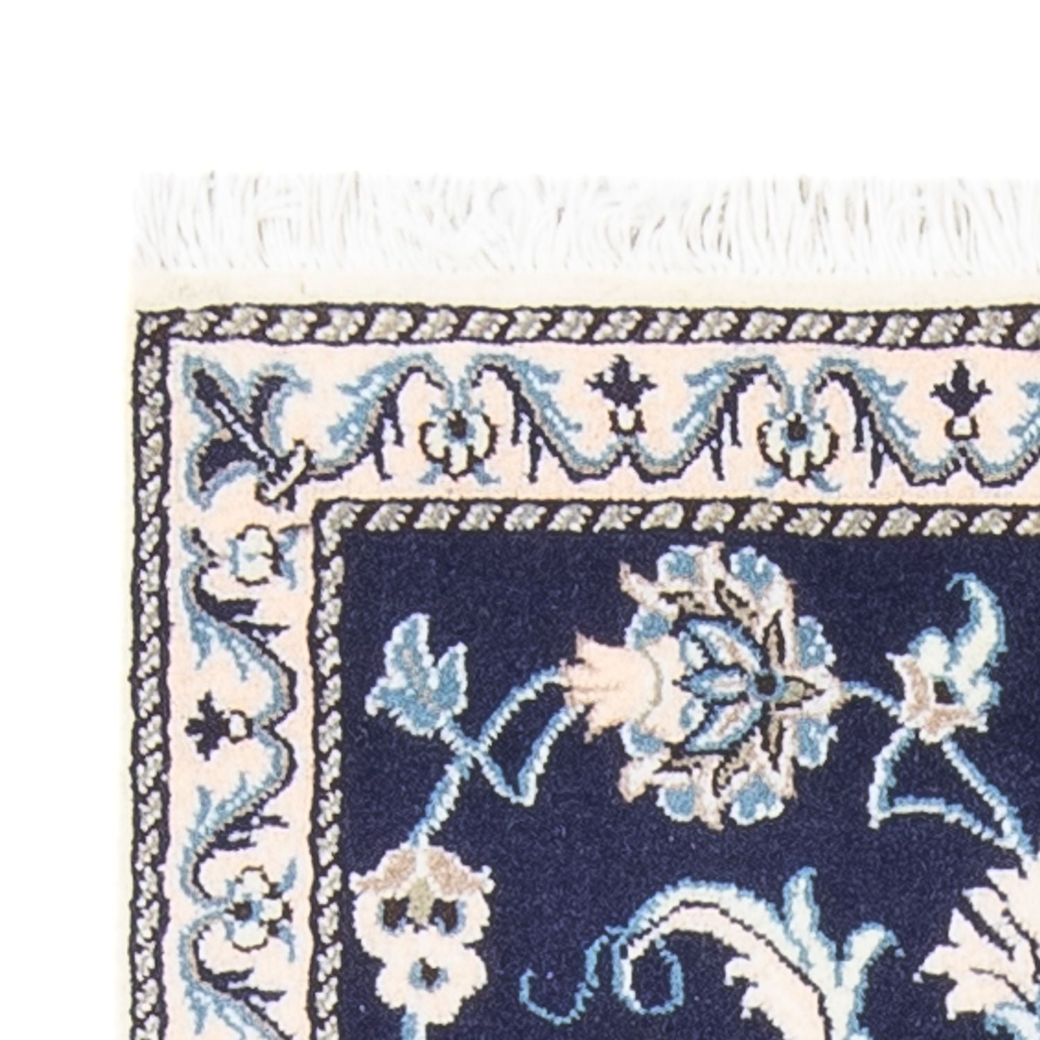 Tapis persan - Nain - 134 x 67 cm - bleu foncé