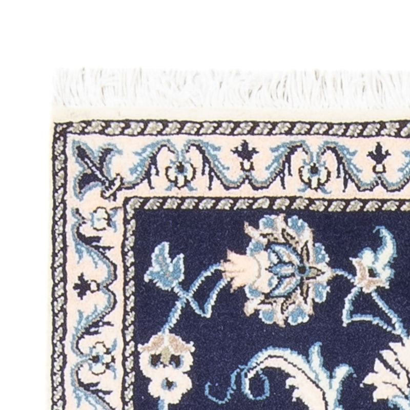 Tapis persan - Nain - 134 x 67 cm - bleu foncé