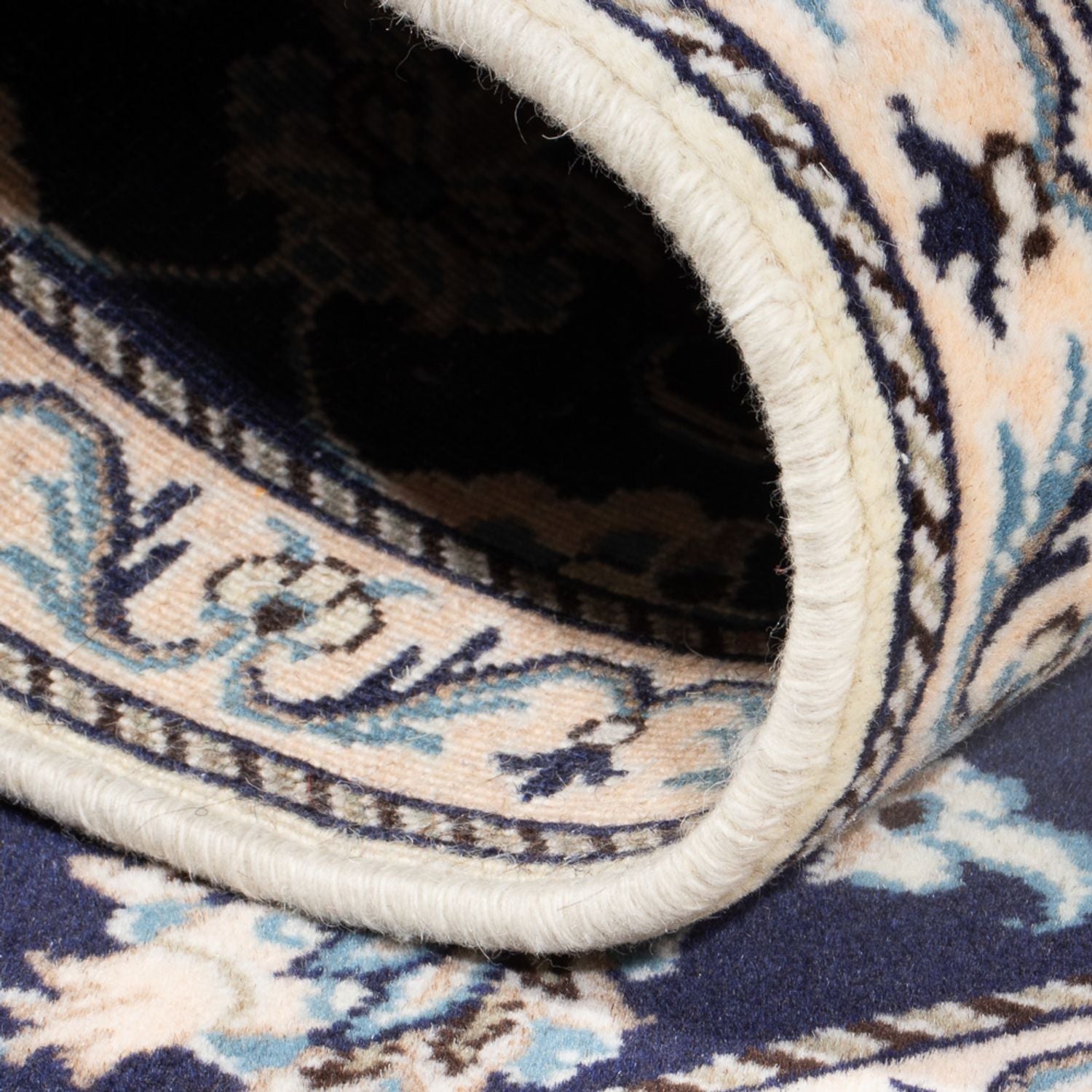 Tapis persan - Nain - 134 x 67 cm - bleu foncé