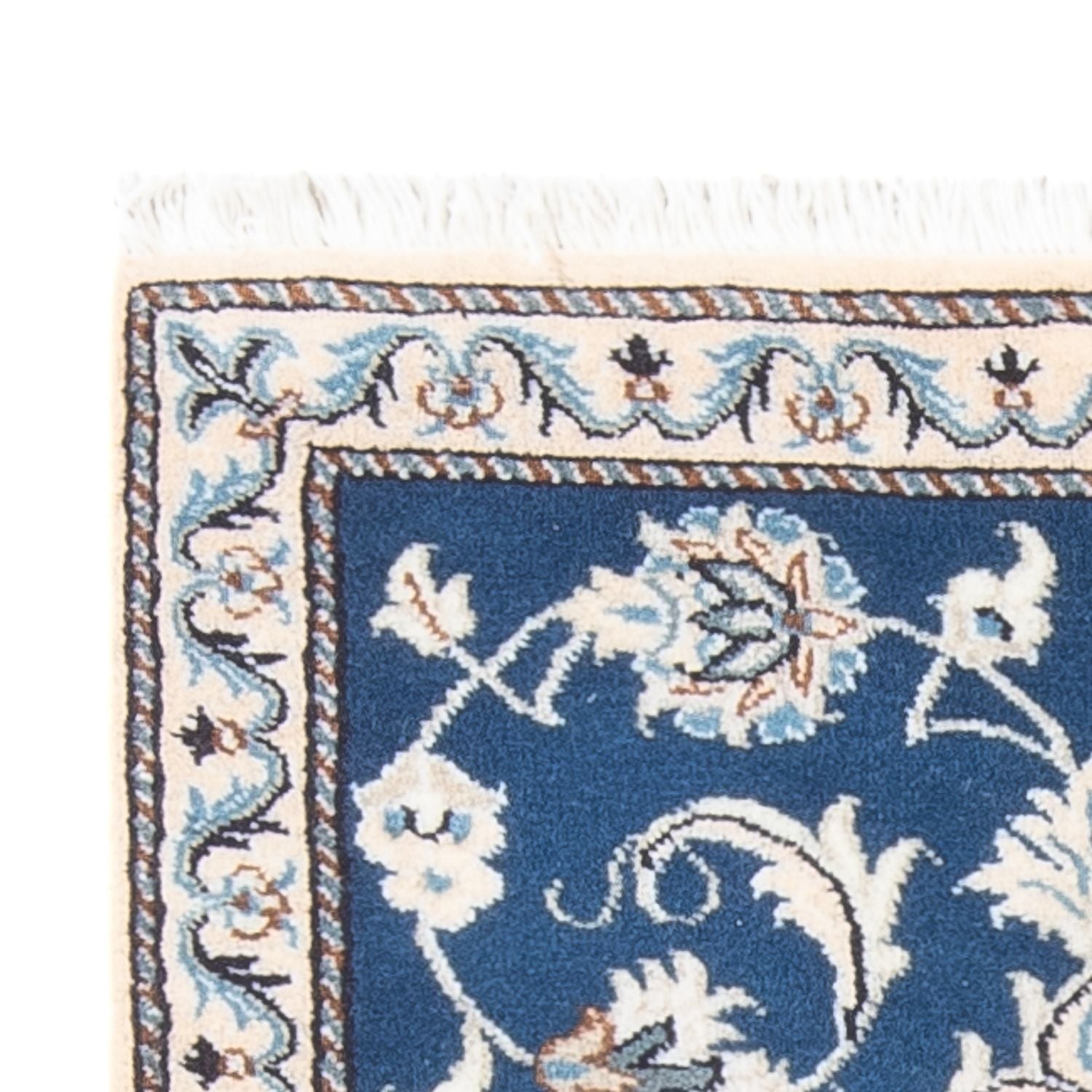Tapis de couloir Tapis persan - Nain - 156 x 71 cm - bleu