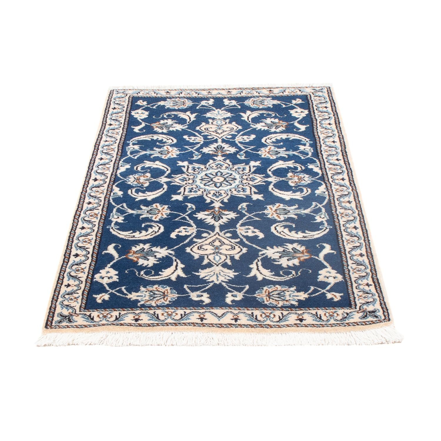 Tapis de couloir Tapis persan - Nain - 156 x 71 cm - bleu