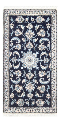 Tapis persan - Nain - 137 x 67 cm - bleu foncé