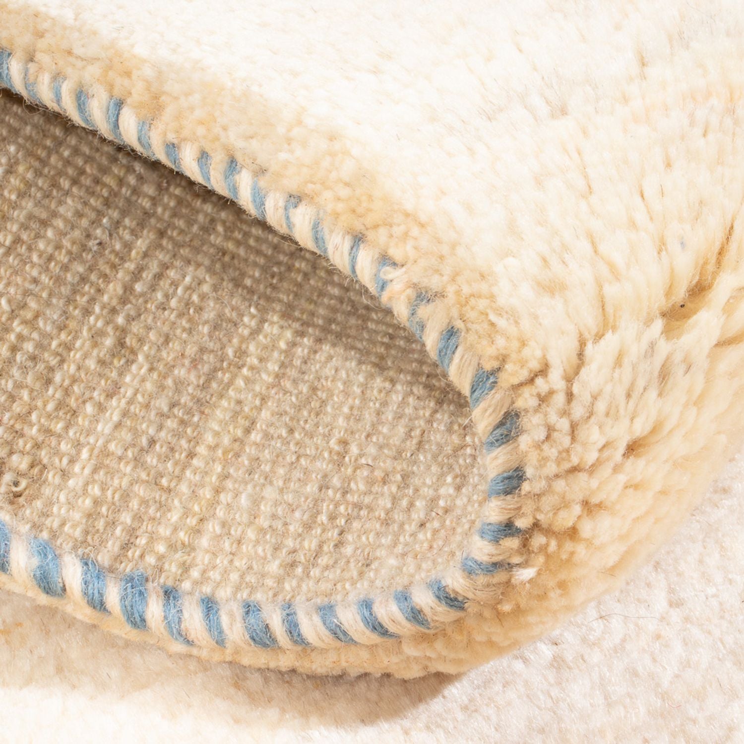 Tapis de couloir Tapis Gabbeh - Persan - 247 x 82 cm - blanc naturel