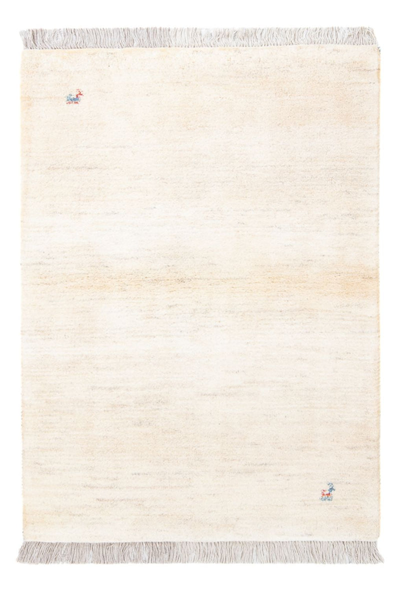 Tapis Gabbeh - Persan - 150 x 97 cm - blanc naturel
