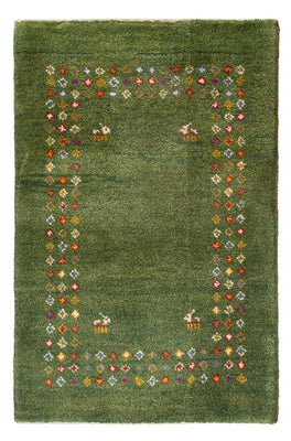 Tapis Gabbeh - Persan - 89 x 62 cm - vert de mer