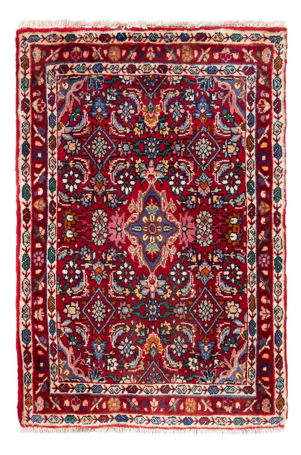 Tapis persan - Bidjar - 80 x 52 cm - rouge bordeaux