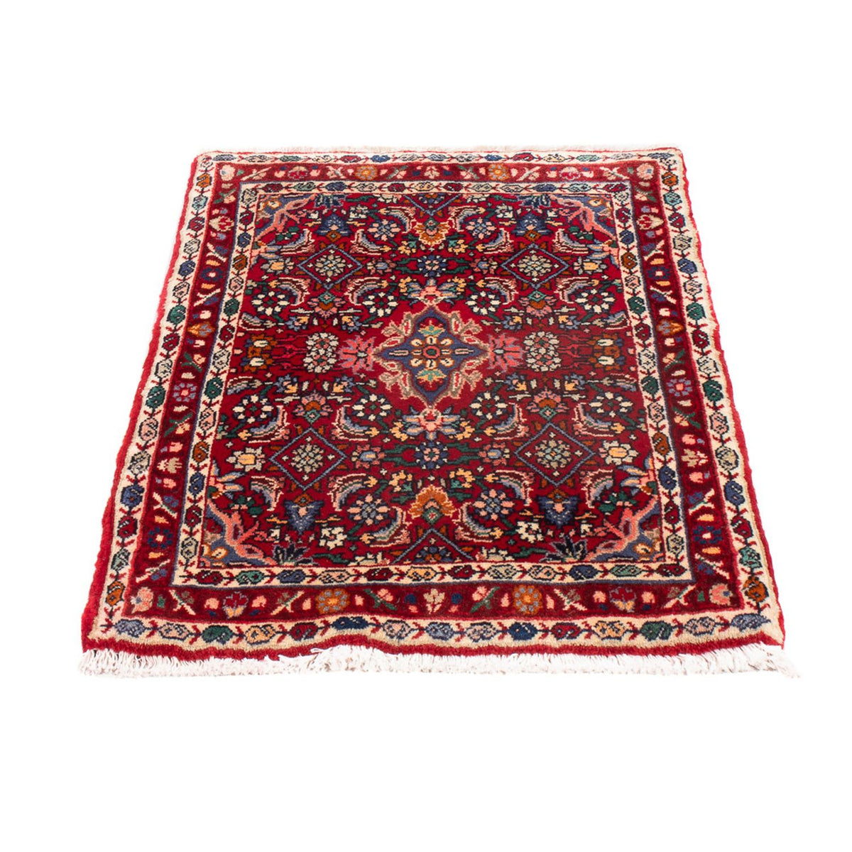 Tapis persan - Bidjar - 80 x 52 cm - rouge bordeaux