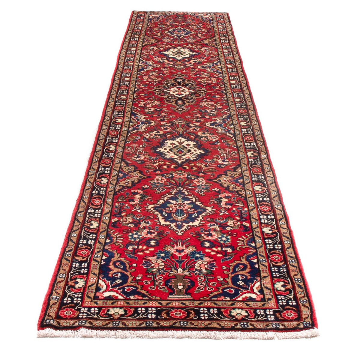 Tapis de couloir Tapis persan - Nomadic - 410 x 82 cm - rouge