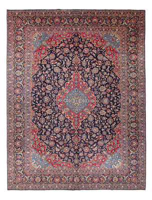 Tapis persan - Keshan - Antique - 410 x 298 cm - bleu foncé