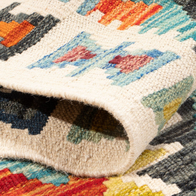 Tapis de couloir Tapis Kelim - Splash - 281 x 80 cm - multicolore