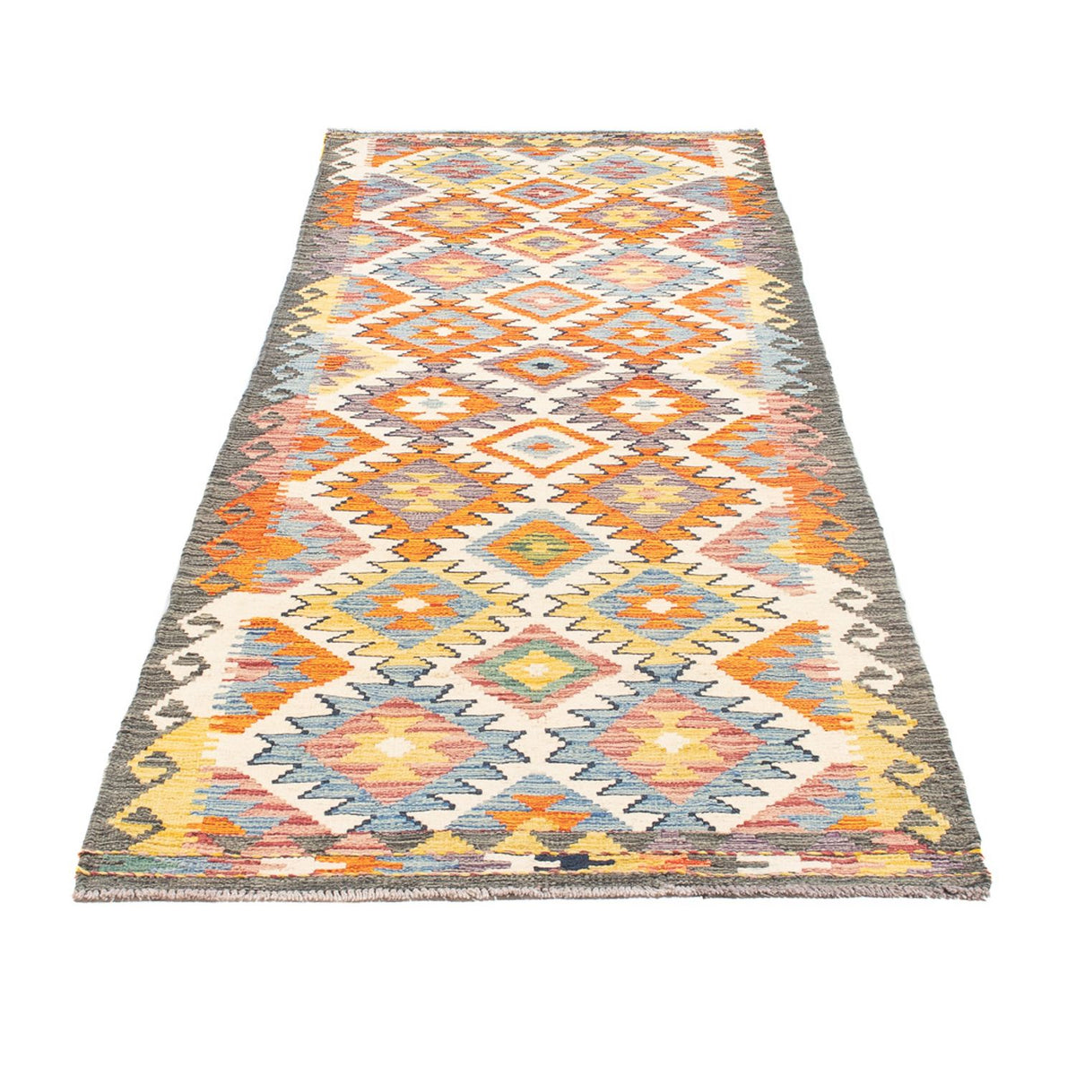 Tapis de couloir Tapis Kelim - Splash - 299 x 86 cm - multicolore