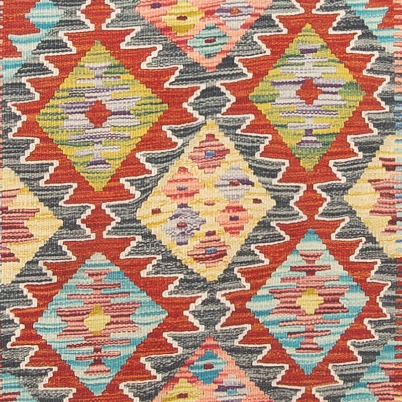 Tapis de couloir Tapis Kelim - Splash - 286 x 78 cm - multicolore
