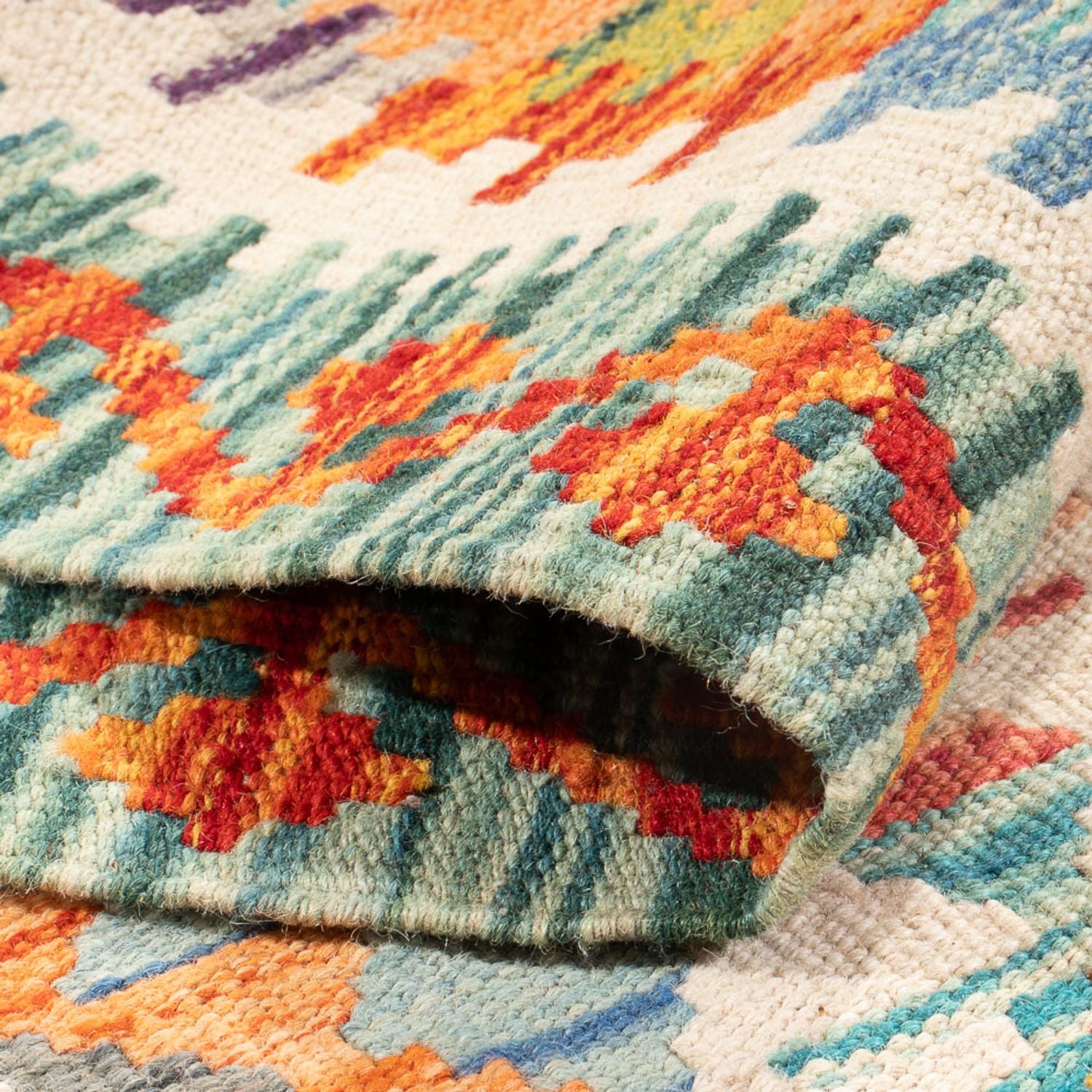 Tapis de couloir Tapis Kelim - Splash - 297 x 80 cm - multicolore
