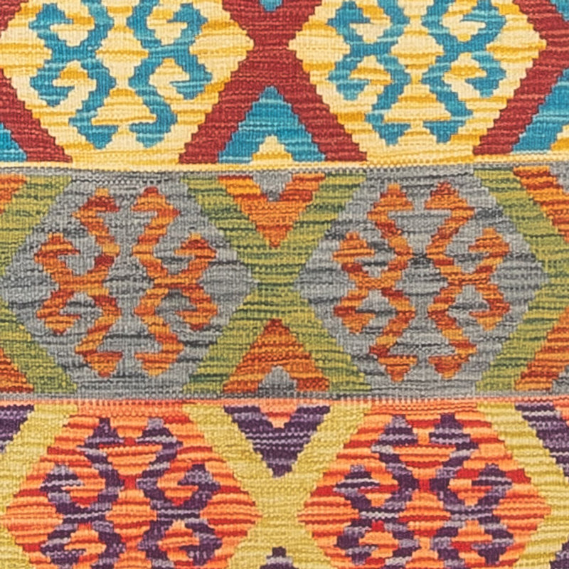 Tapis de couloir Tapis Kelim - Splash - 294 x 82 cm - multicolore