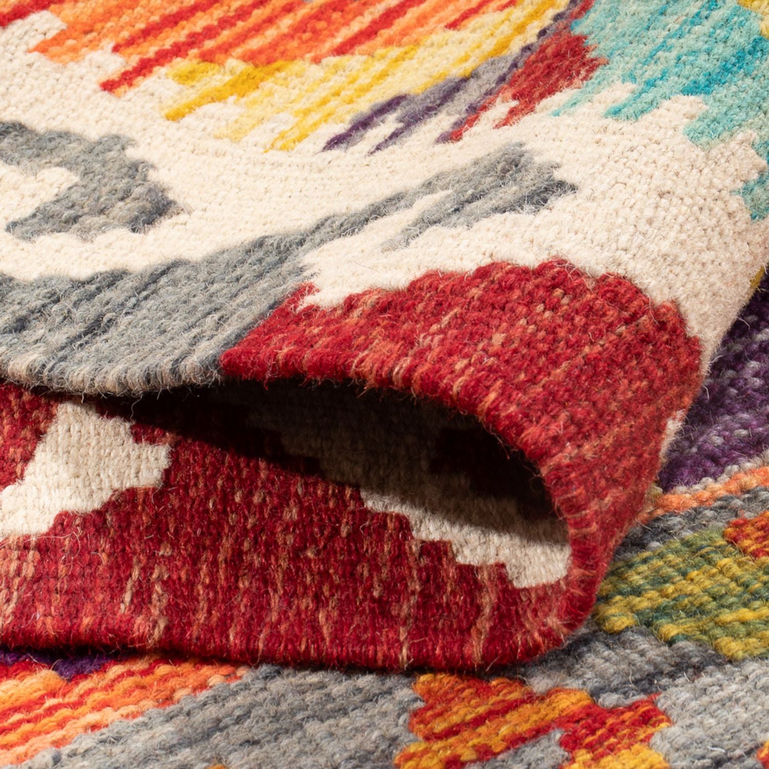 Tapis de couloir Tapis Kelim - Splash - 294 x 82 cm - multicolore