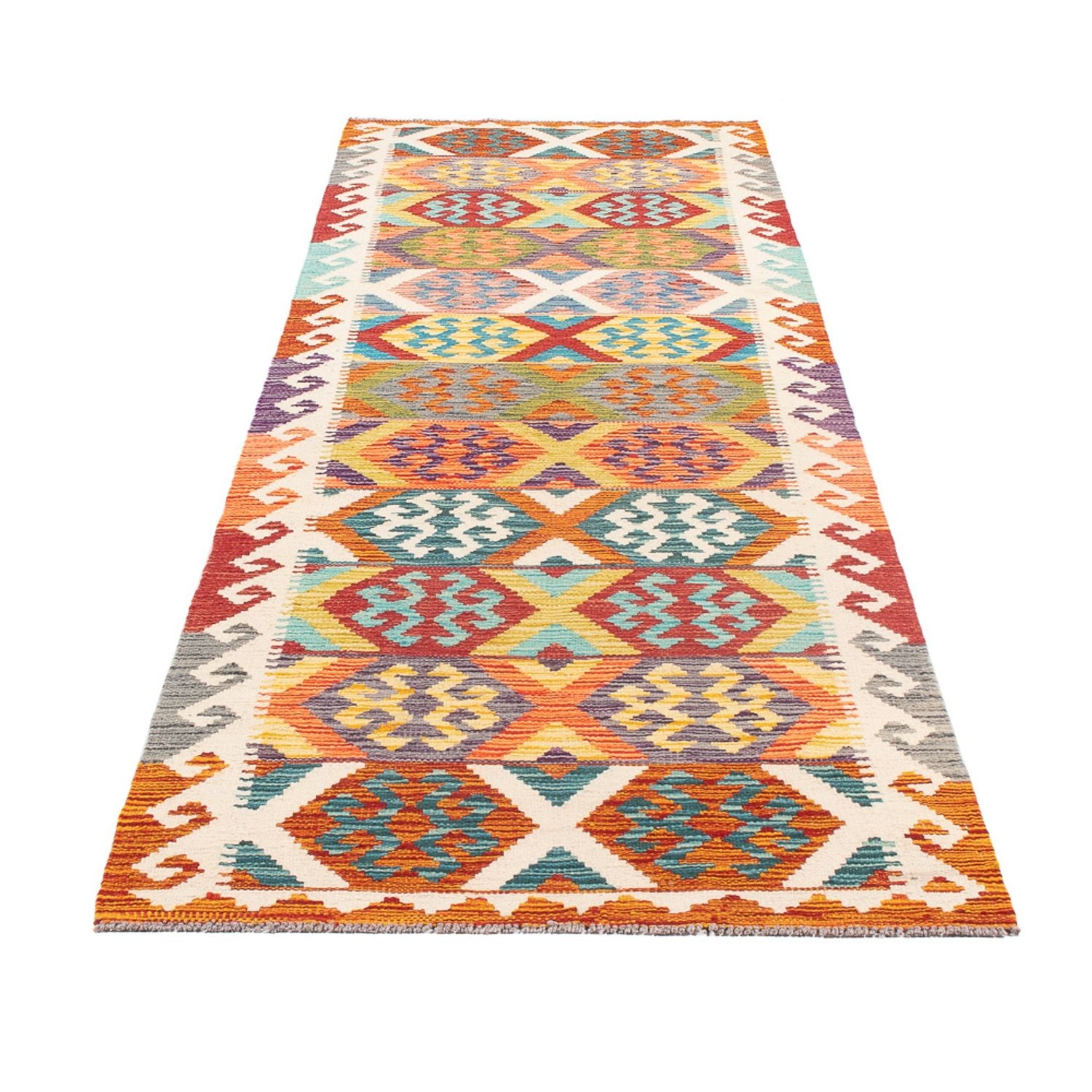 Tapis de couloir Tapis Kelim - Splash - 294 x 82 cm - multicolore