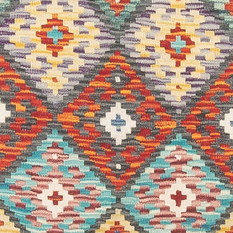 Tapis de couloir Tapis Kelim - Splash - 255 x 74 cm - multicolore
