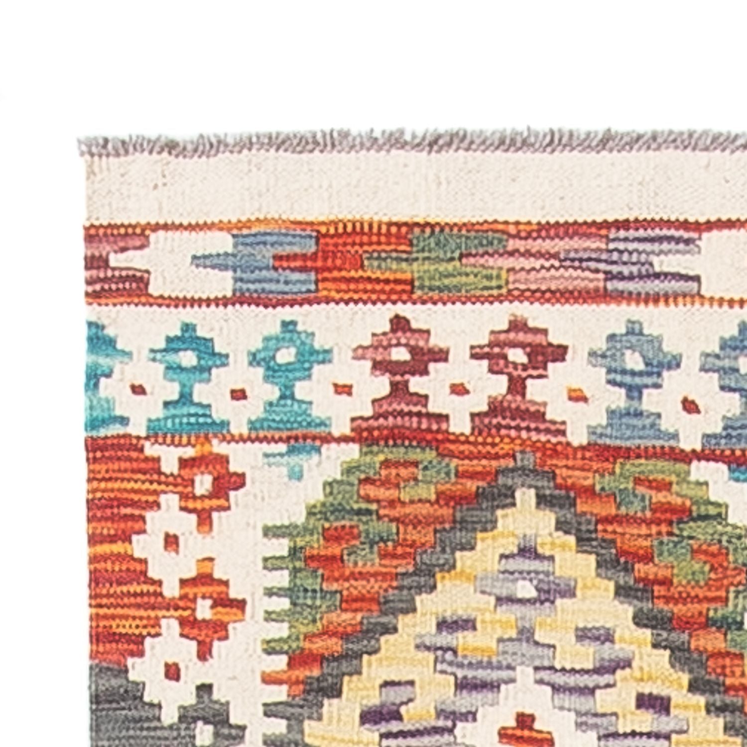 Tapis de couloir Tapis Kelim - Splash - 255 x 74 cm - multicolore
