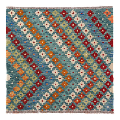 Tapis Kelim - Splash - 90 x 88 cm - multicolore