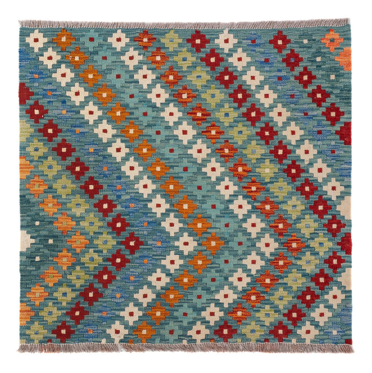 Tapis Kelim - Splash - 90 x 88 cm - multicolore